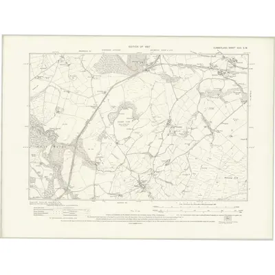 1924 Map of Cumberland XVIII.SW, 1927 Print