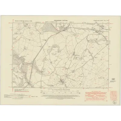 1946 Map of Cumberland XVIII.SW, 1952 Print