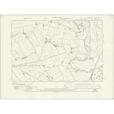 1924 Map of Cumberland XXI.SW, 1927 Print