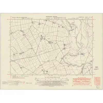 1946 Map of Cumberland XXI.SW, 1952 Print