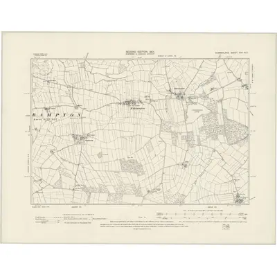 1899 Map of Cumberland XXII.NE, 1901 Print