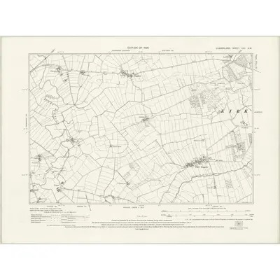 1924 Map of Cumberland XXII.NW, 1928 Print