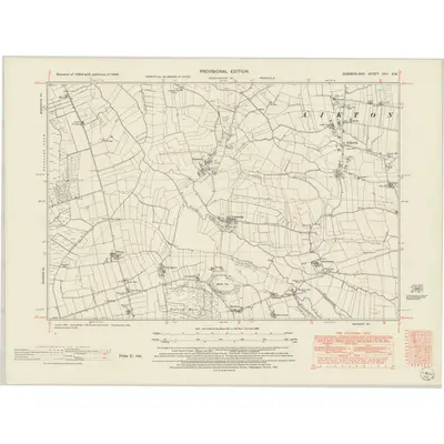 1946 Map of Cumberland XXII.SW, 1952 Print