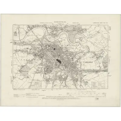 1898 Map of Cumberland XXIII.NE, 1901 Print