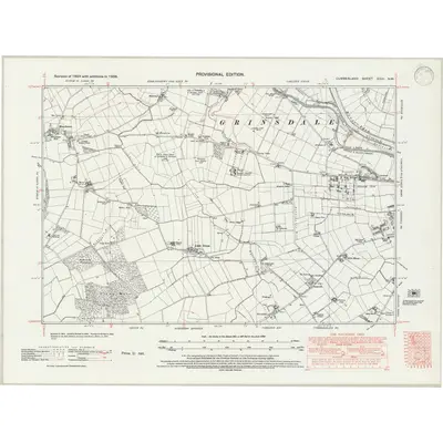 1938 Map of Cumberland XXIII.NW, 1947 Print
