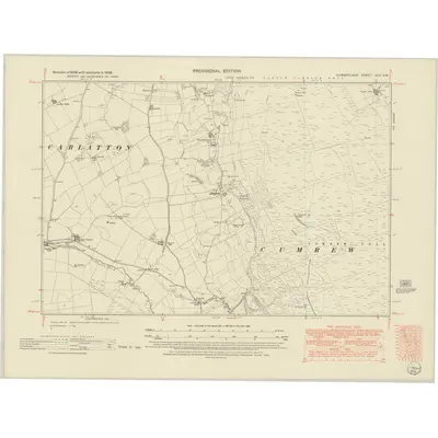 1948 Map of Cumberland XXV.SW, 1952 Print