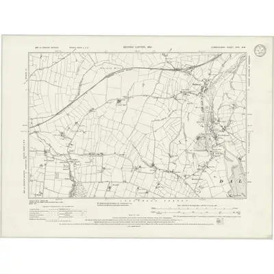 1899 Map of Cumberland XXX.NW, 1932 Print