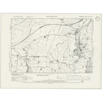 1899 Map of Cumberland XXX.NW, 1946 Print