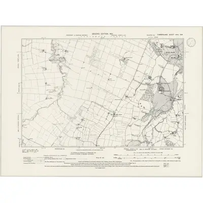 1899 Map of Cumberland XXX.SW, 1945 Print