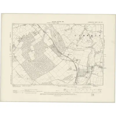 1899 Map of Cumberland XXXI.NE, 1901 Print