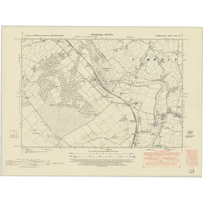 1948 Map of Cumberland XXXI.NE, 1952 Print