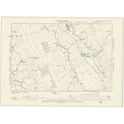 1898 Map of Cumberland XXXII.NW, 1901 Print