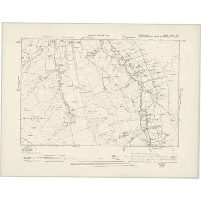 1898 Map of Cumberland XXXIV.NE, 1901 Print