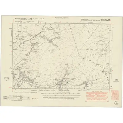 1948 Map of Cumberland XXXIV.NW, 1951 Print