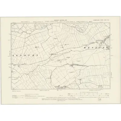 1898 Map of Cumberland XXXV.NE, 1901 Print