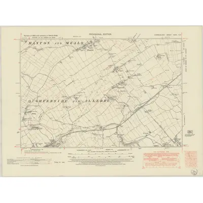 1946 Map of Cumberland XXXV.SE, 1952 Print