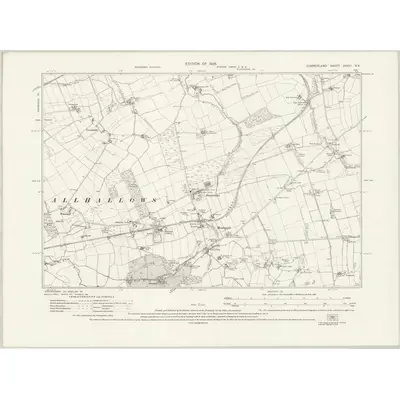 1923 Map of Cumberland XXXVI.NE, 1926 Print