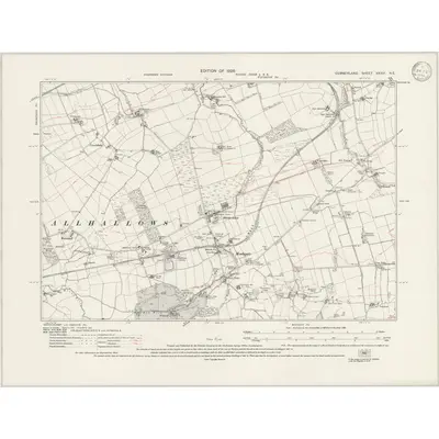 1923 Map of Cumberland XXXVI.NE, 1945 Print