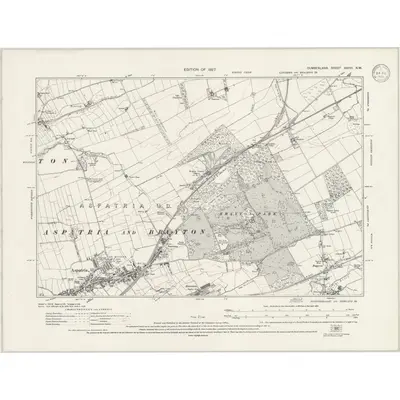 1923 Map of Cumberland XXXVI.NW, 1946 Print
