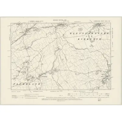 1899 Map of Cumberland XXXVI.SW, 1901 Print
