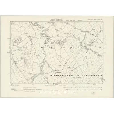 1898 Map of Cumberland XXXVIII.NE, 1901 Print