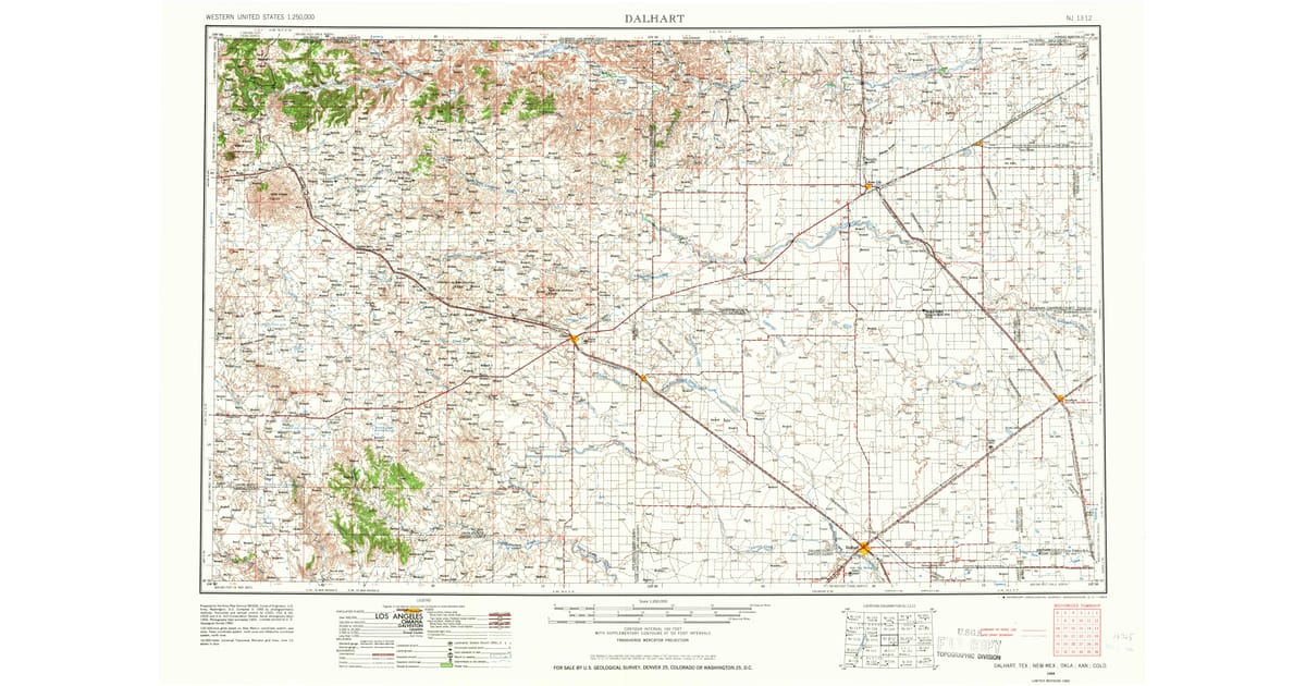 Old Maps of Regnier OK for Genealogy - Dalhart Dallam County Tx Usgs Topo 1954 P1967 Og 1200x630