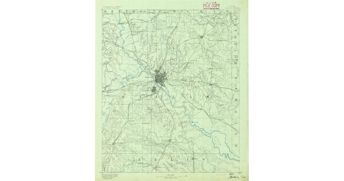 Old Maps of Lakeland Heights Grand - Dallas Dallas County Tx Usgs Topo 1891 Og 1200x630