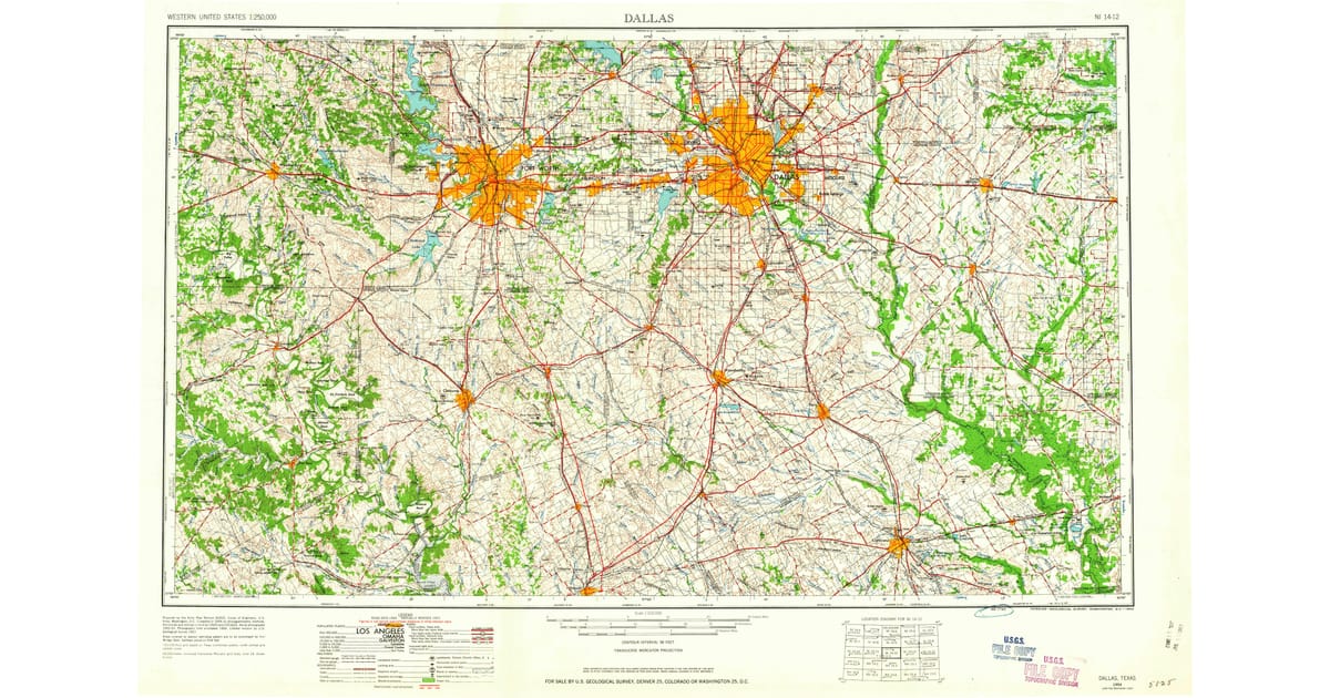 1950s Maps of South Westchester - Dallas Ellis County Tx Usgs Topo 1954 P1963 Og 1200x630