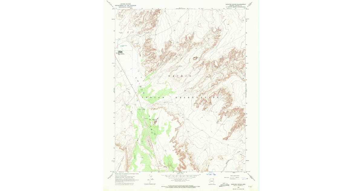1968 Map of Dancing Rocks, Shiprock Agency — High-Res | Pastmaps