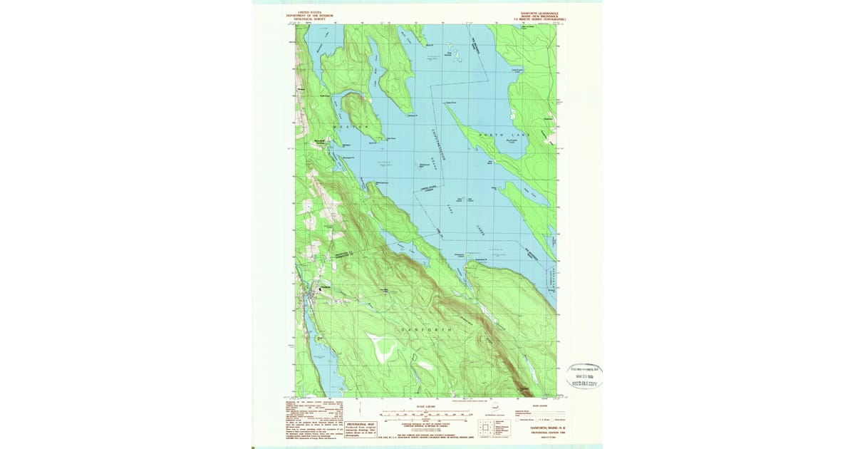 1988 Map of Danforth, ME — High-Res | Pastmaps