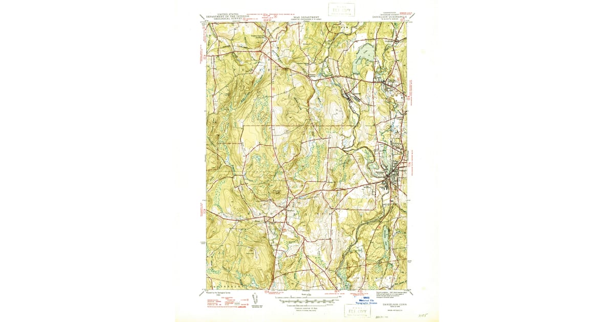 1946 Map of Danielson, Killingly, CT — High-Res | Pastmaps
