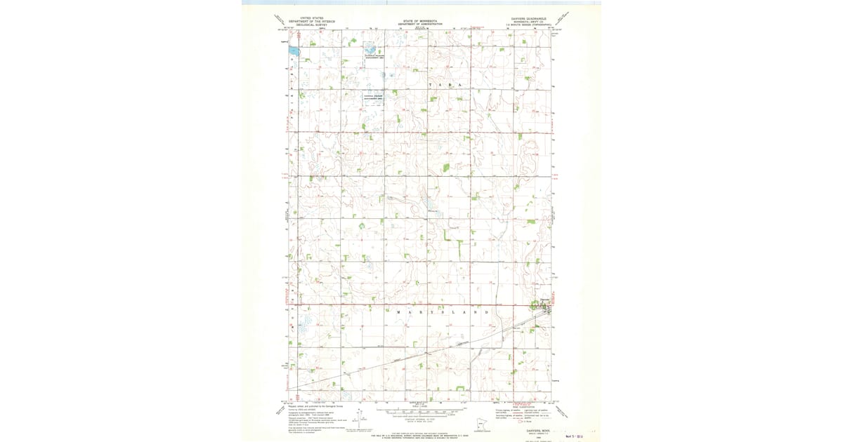 1968 Map of Danvers, MN — High-Res | Pastmaps