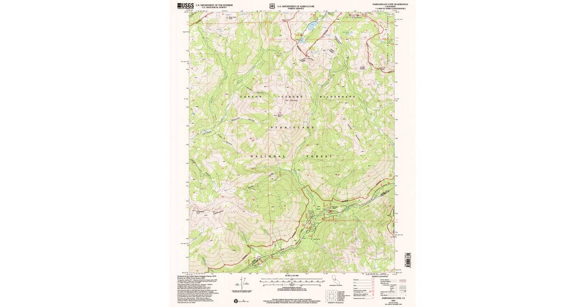 2001 Map of Dardanelles Cone, Alpine County, CA — High-Res | Pastmaps