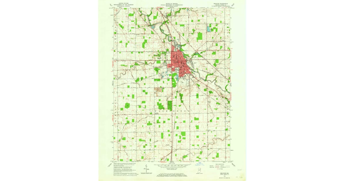 Caterpillar Decatur Map 1962 Map of Decatur, IN — High-Res | Pastmaps