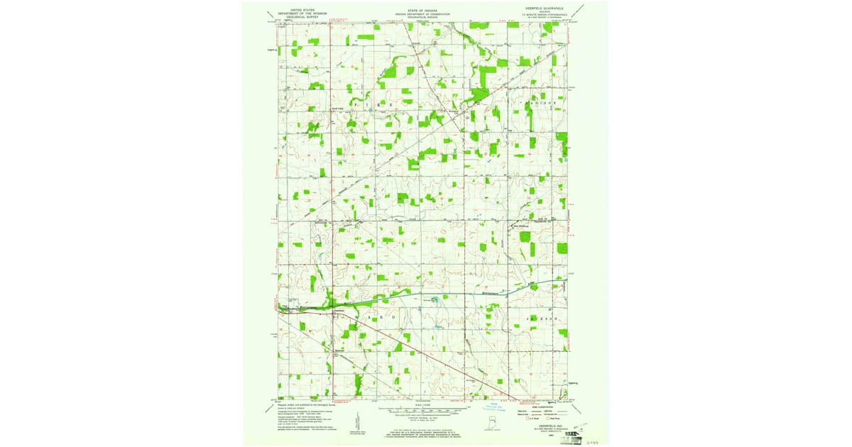 1960 Map of Deerfield, Randolph County, IN — High-Res | Pastmaps