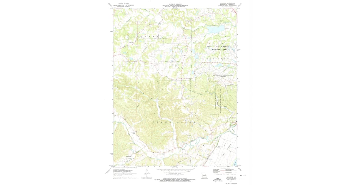 1972 Map of Defiance, MO — High-Res | Pastmaps
