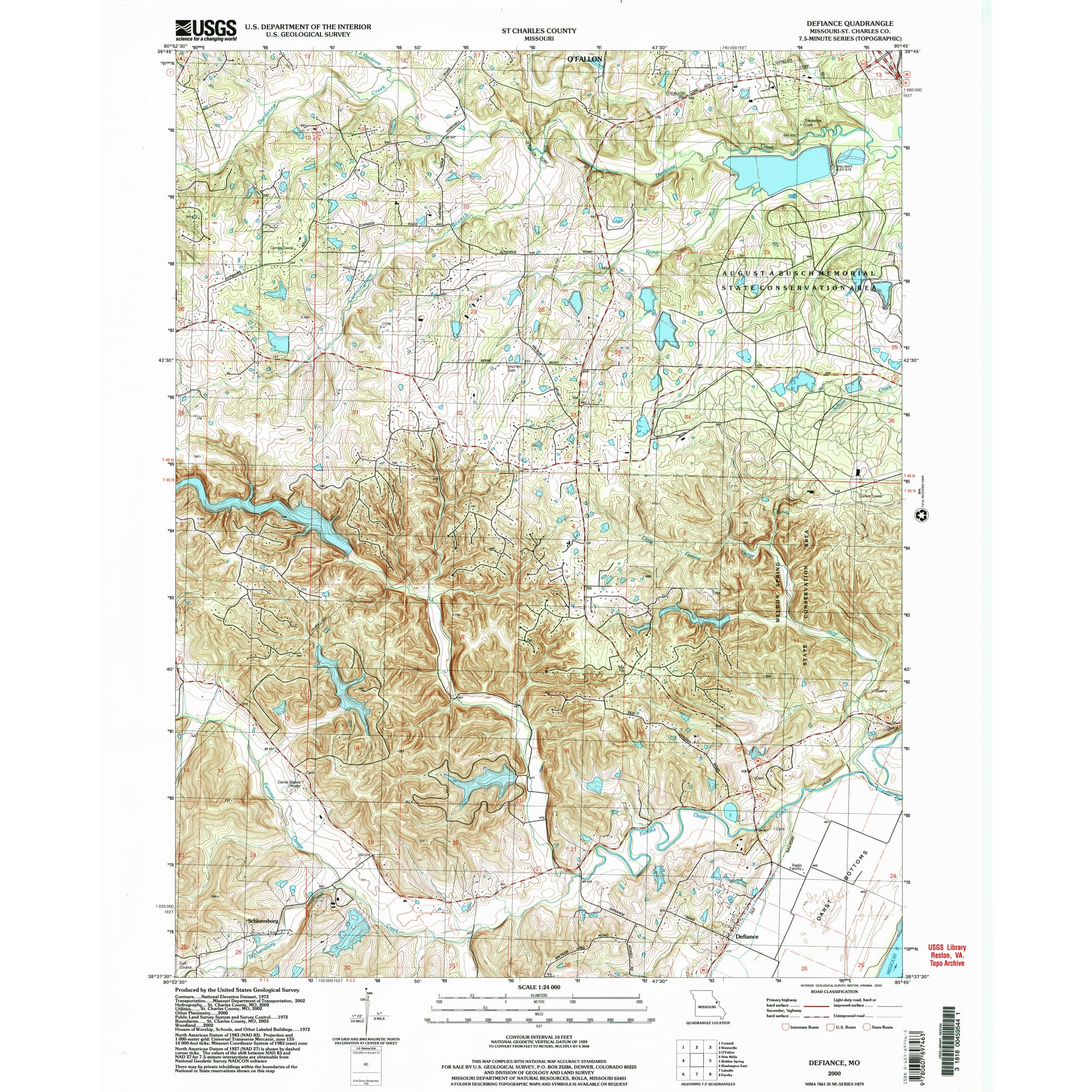 2000 Map of Defiance, O'Fallon, MO — High-Res | Pastmaps
