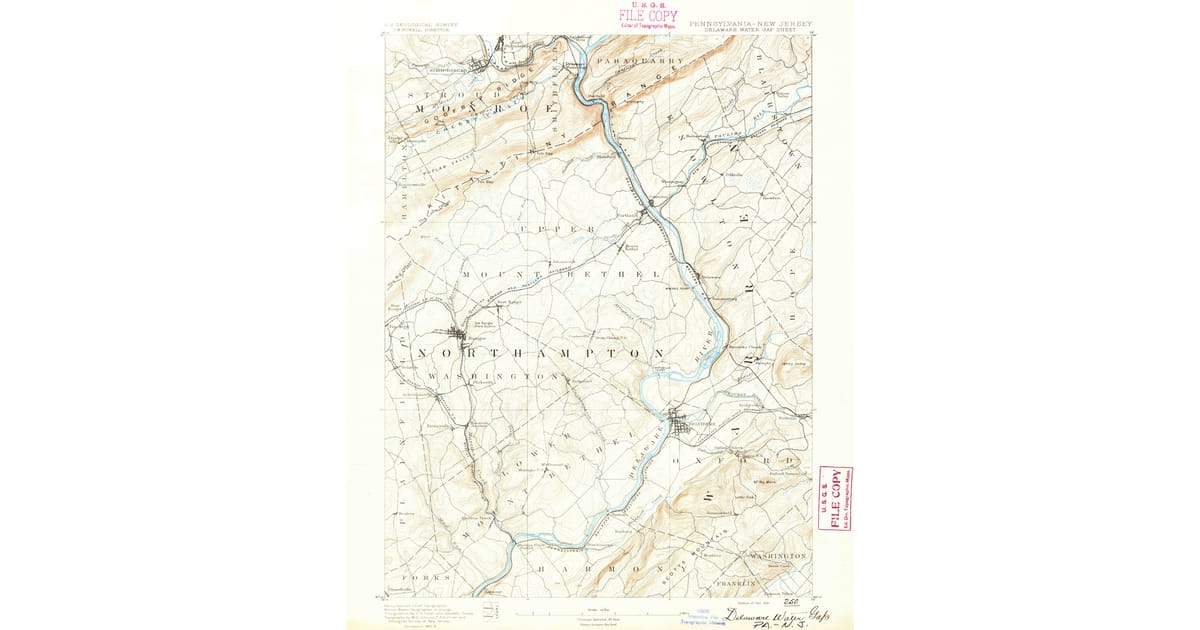 1890s Maps of Delaware Water Gap - Delaware Water Gap Northampton County Pa Usgs Topo 1891 Og 1200x630 