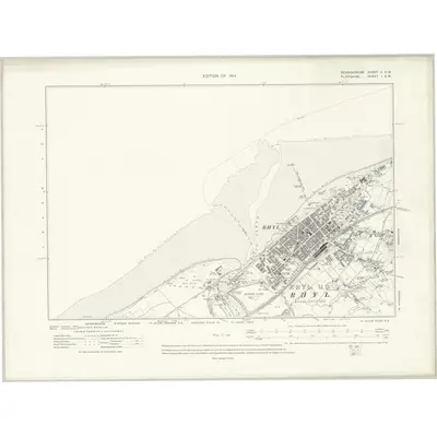 1910 Map of Denbighshire II.SW, 1914 Print