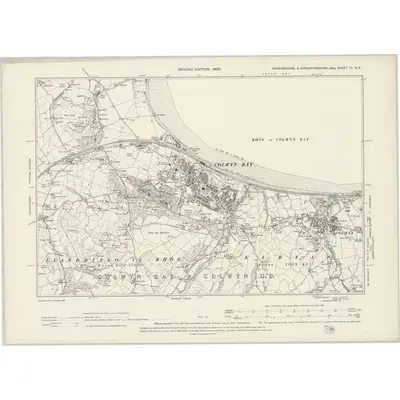 1888 Map of Denbighshire III.NE, 1900 Print