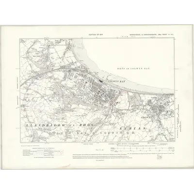 1911 Map of Denbighshire III.NE, 1914 Print