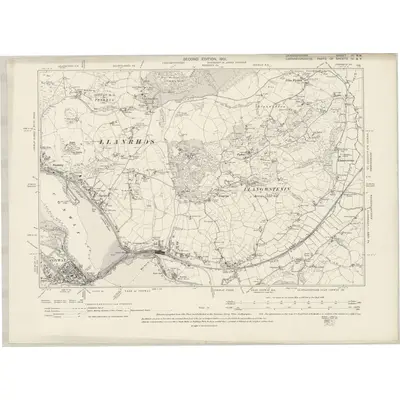 1888 Map of Denbighshire III.NW, 1901 Print