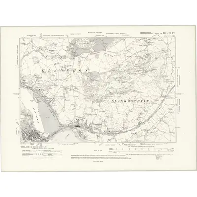 1911 Map of Denbighshire III.NW, 1915 Print