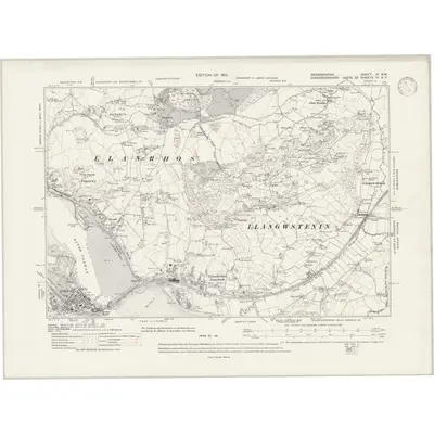 1911 Map of Denbighshire III.NW, 1946 Print
