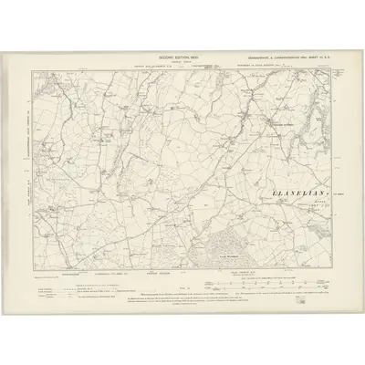 1898 Map of Denbighshire III.SE, 1900 Print