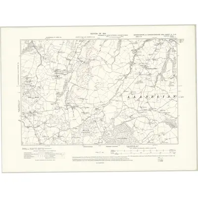 1910 Map of Denbighshire III.SE, 1914 Print