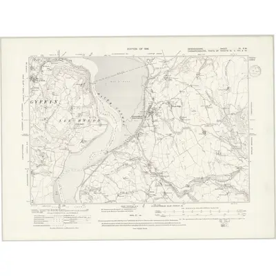 1911 Map of Denbighshire III.SW, 1937 Print