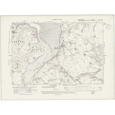 1911 Map of Denbighshire III.SW, 1947 Print