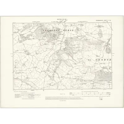 1910 Map of Denbighshire IV.SE, 1915 Print