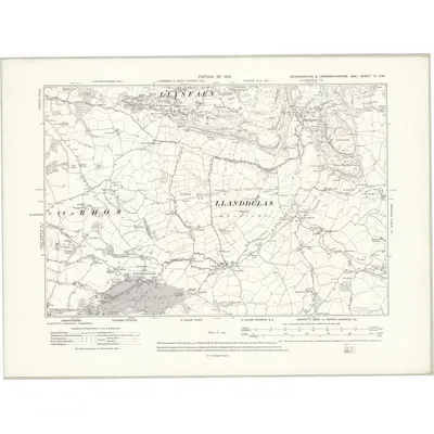 1910 Map of Denbighshire IV.SW, 1914 Print